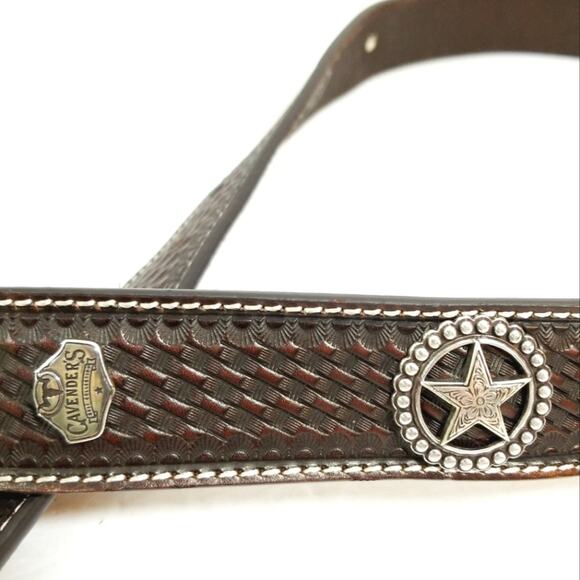 New Cavenders full grain leather star concho western belt 36 main image 8
